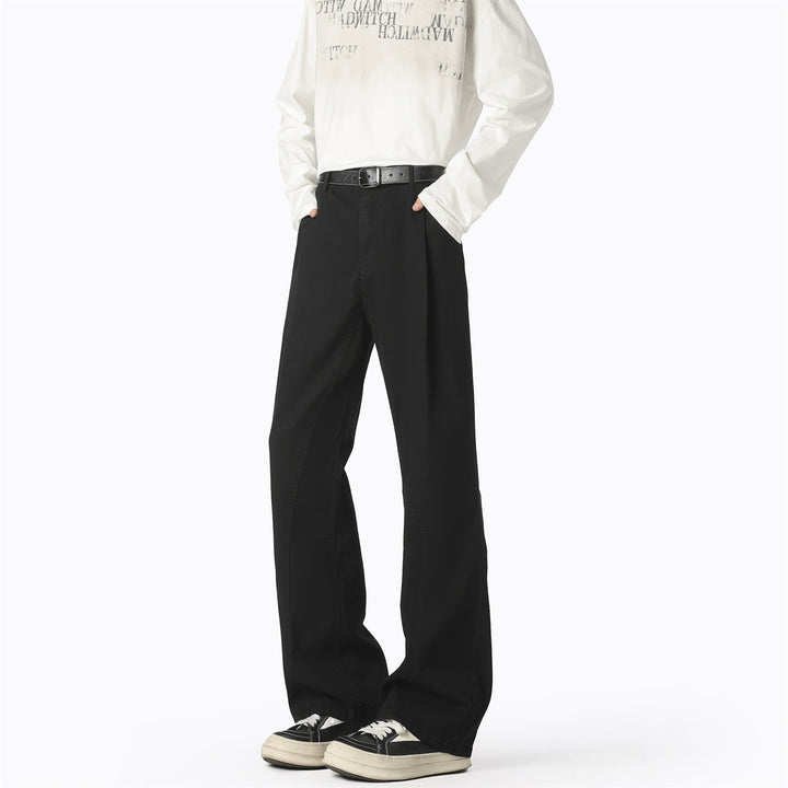 Men's Casual Wide-Leg Pants with Elastic Waistband and Practical Pockets Lisslune