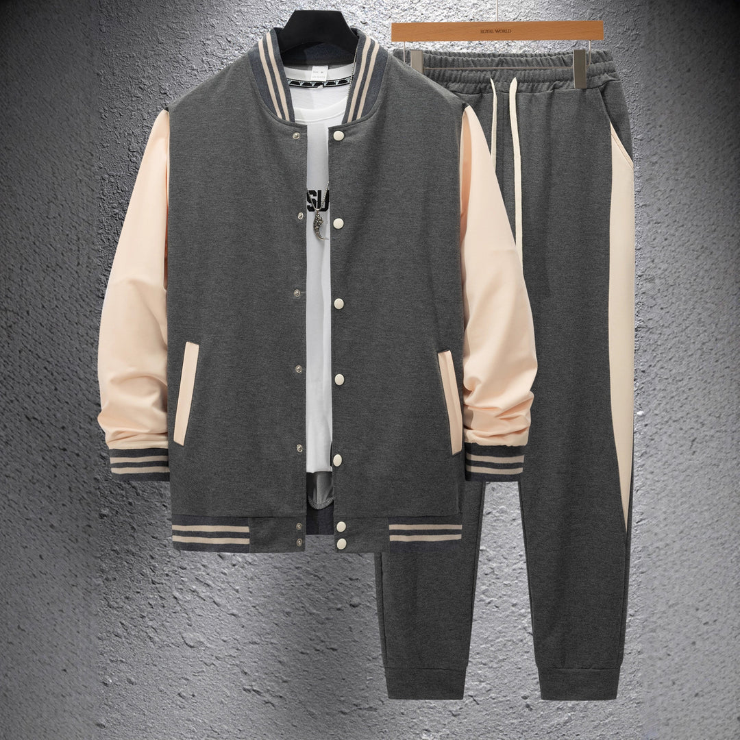 Men's elegant leisure set with modern bomber jacket design and comfortable jogging pants Lisslune