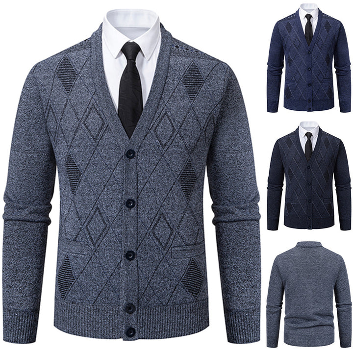 Men's cardigan with elegant diamond structure Lisslune