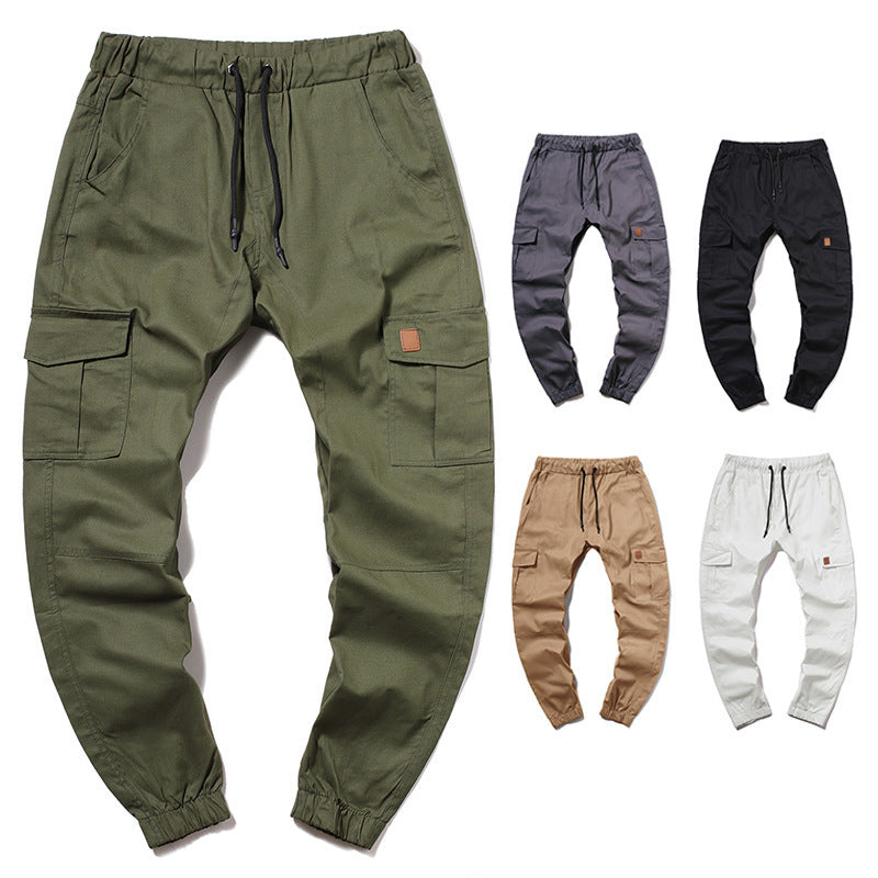 Men's cargo pants with elastic waistband and practical side pockets Lisslune