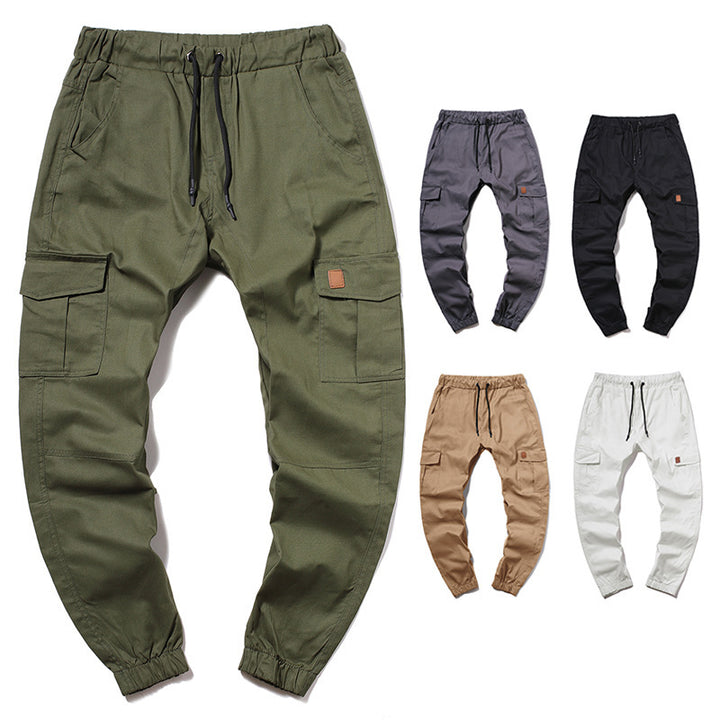 Men's cargo pants with elastic waistband and practical side pockets Lisslune