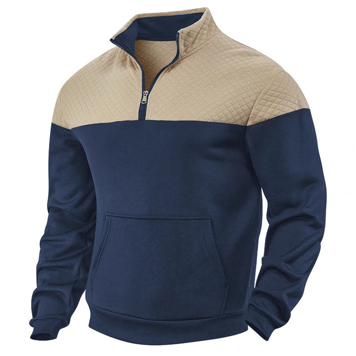 Men's hoodie with zipper and textured outer material Lisslune