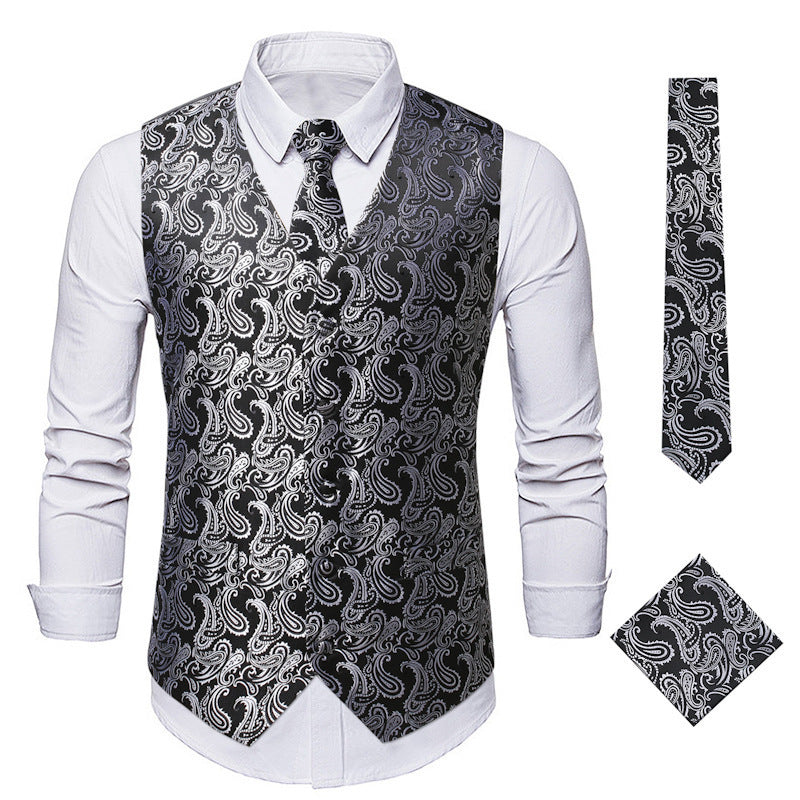 Men's elegant vest with paisley pattern Lisslune