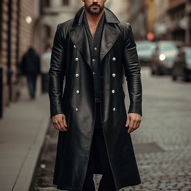 Men Elegant long trench coat made of high-quality material Lisslune