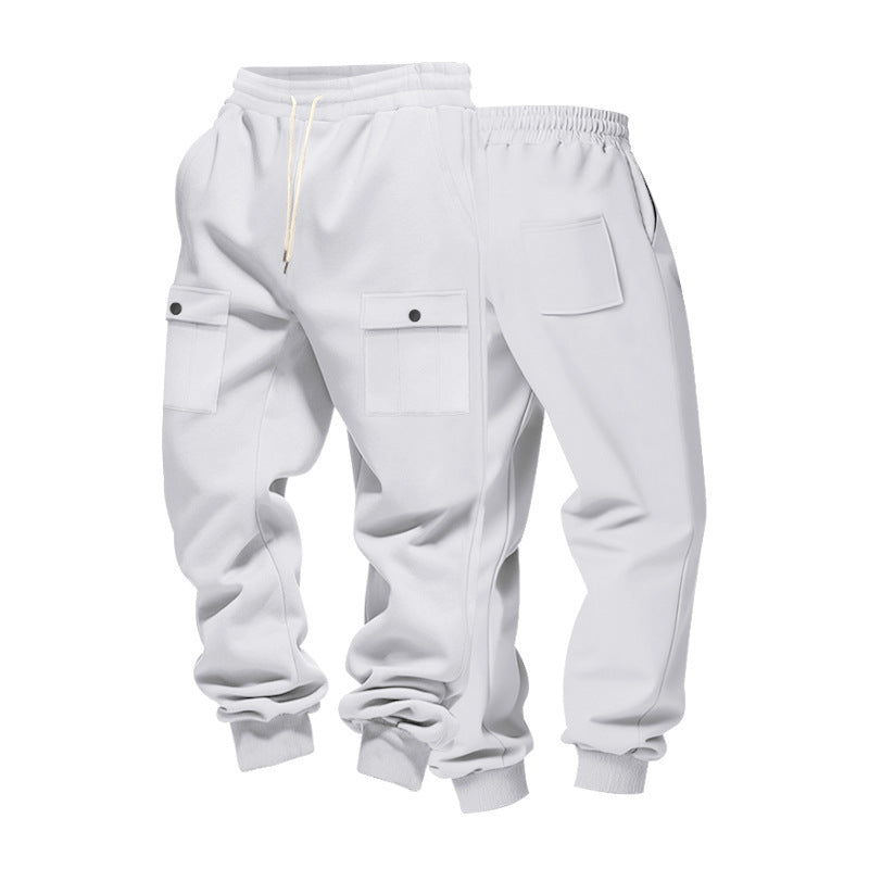 Men's cargo jogging pants made of soft cotton blend with elastic waistband and practical pockets Lisslune