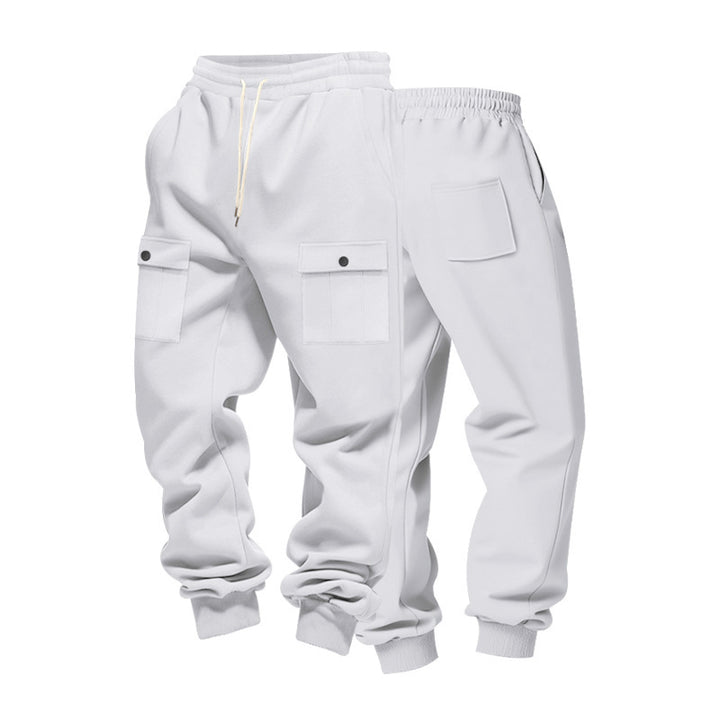 Men's cargo jogging pants made of soft cotton blend with elastic waistband and practical pockets Lisslune
