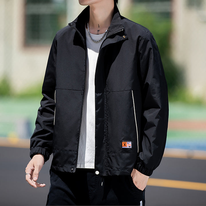 Men's Water-Repellent Sports Jacket with Elastic Cuffs and High Collar Lisslune