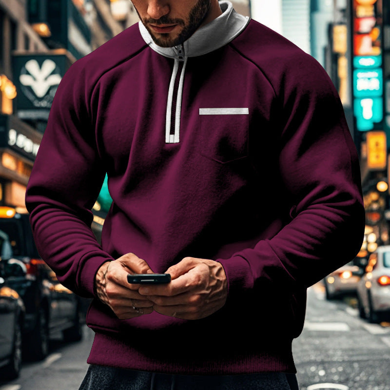 Men's functional pullover with short zip Lisslune