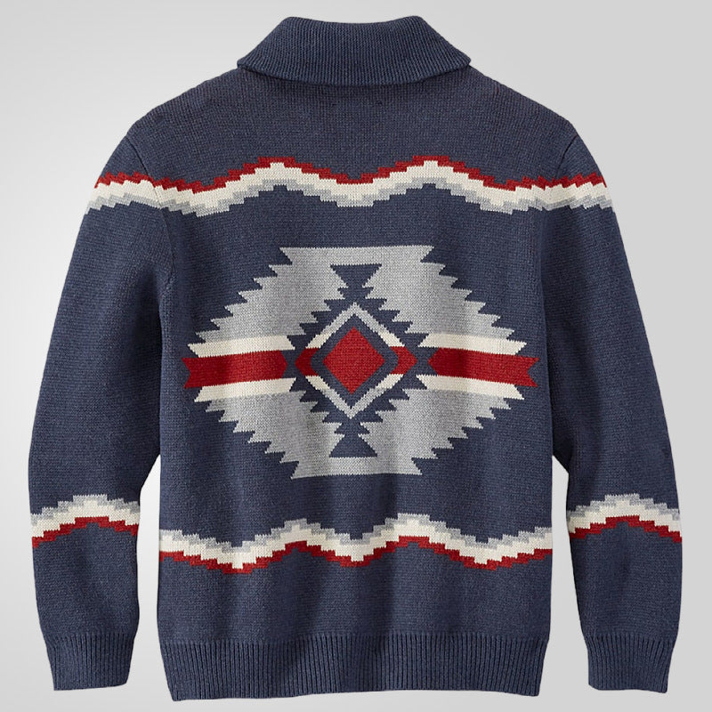 Men's cardigan in a modern ethnic design with practical buttons Lisslune