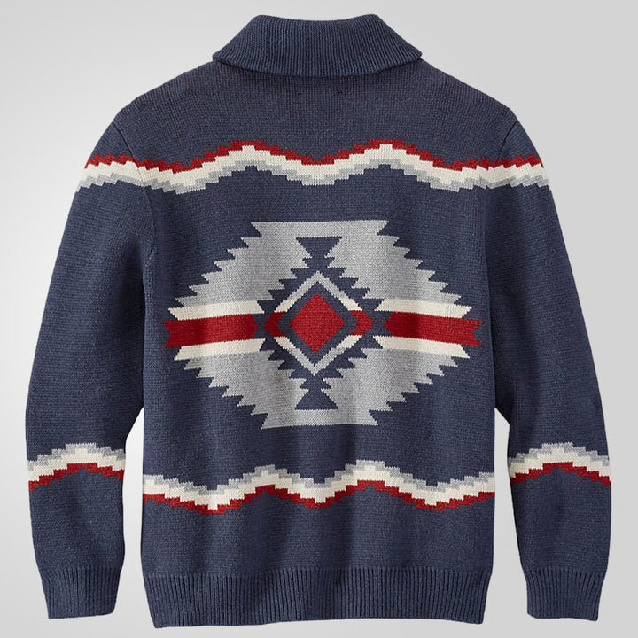 Men's cardigan in a modern ethnic design with practical buttons Lisslune