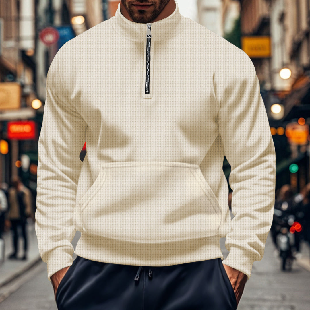 Men's sporty hoodie with zipper and practical pockets Lisslune
