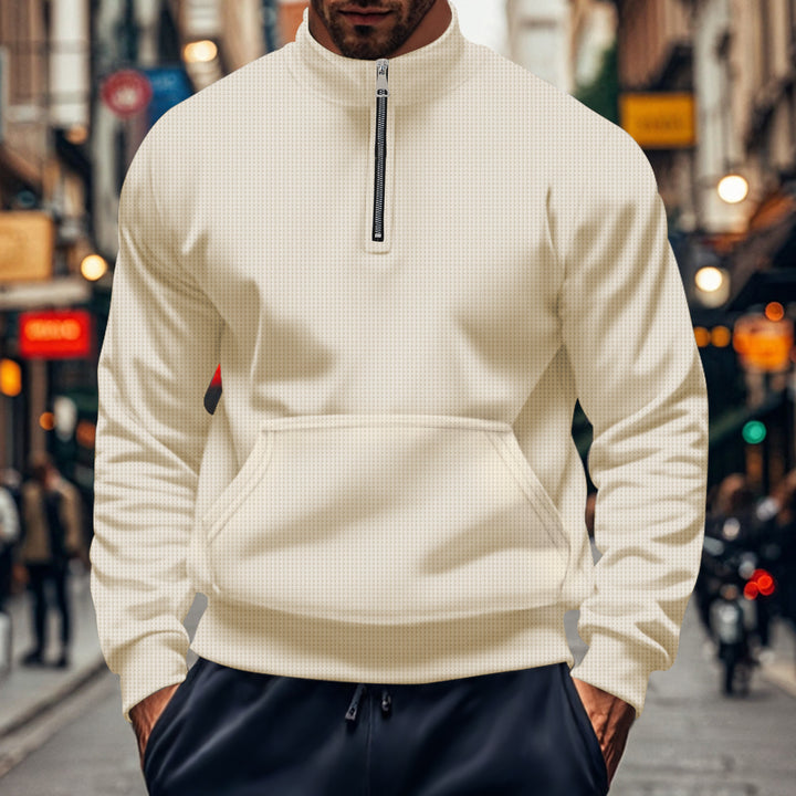 Men's sporty hoodie with zipper and practical pockets Lisslune
