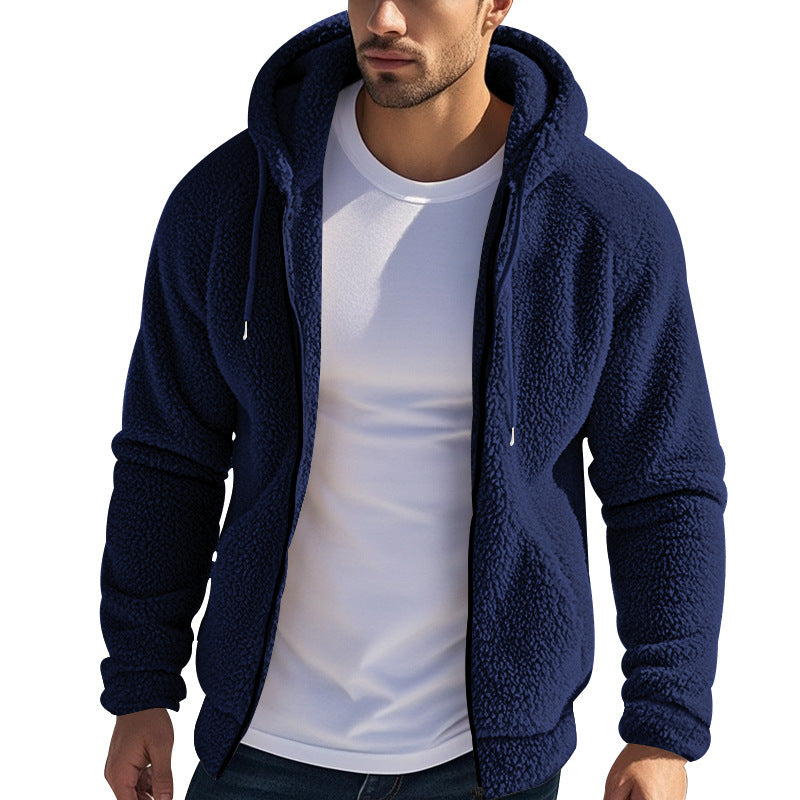 Men's fleece hoodie with soft material and practical pockets Lisslune