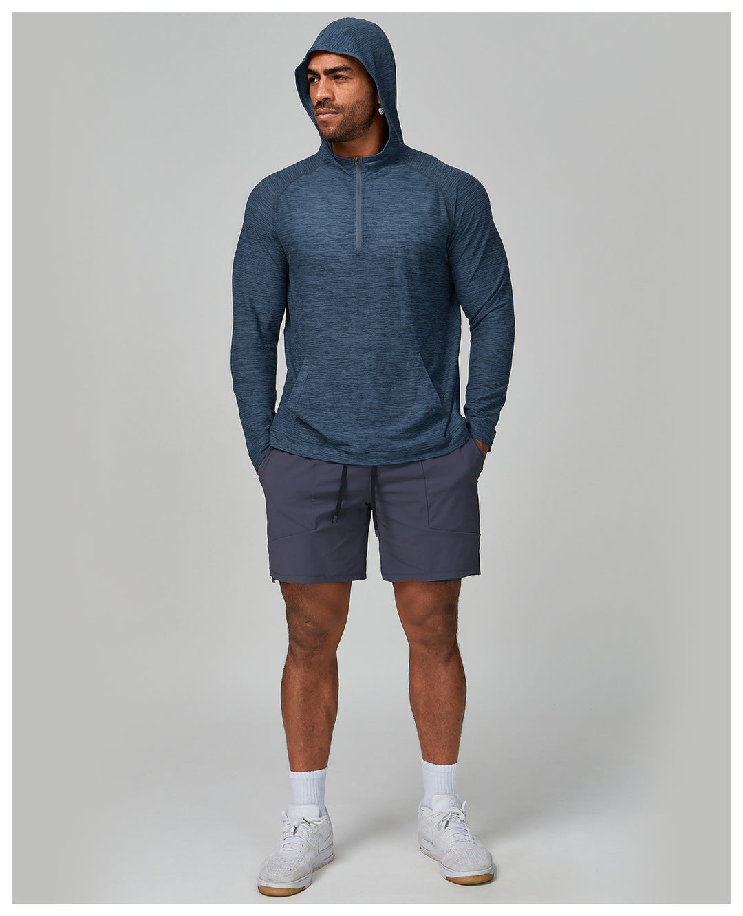 Men's Sporty Long Sleeve Shirt with Hood Lisslune