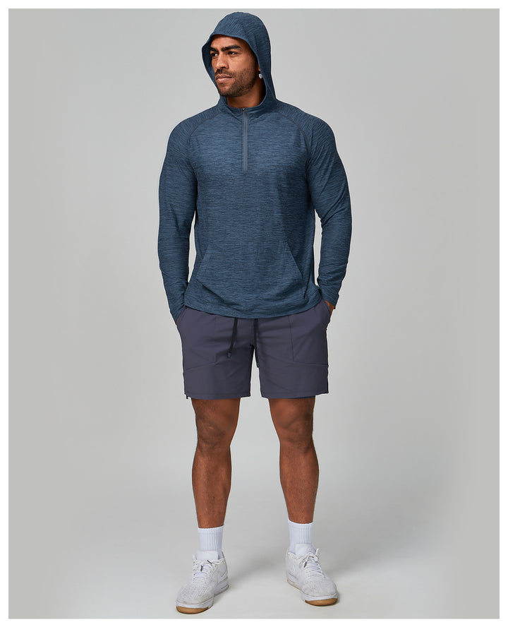 Men's Sporty Long Sleeve Shirt with Hood Lisslune