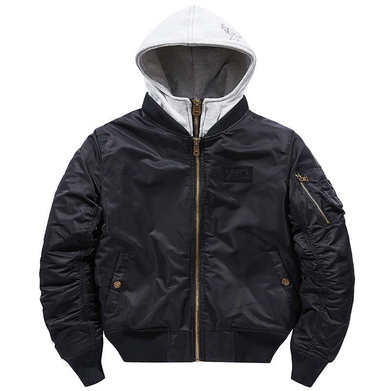 Men's bomber jacket with removable hood and practical pockets Lisslune