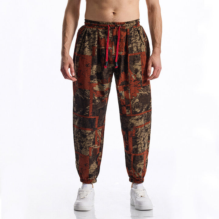Men's leisure pants with floral design Lisslune