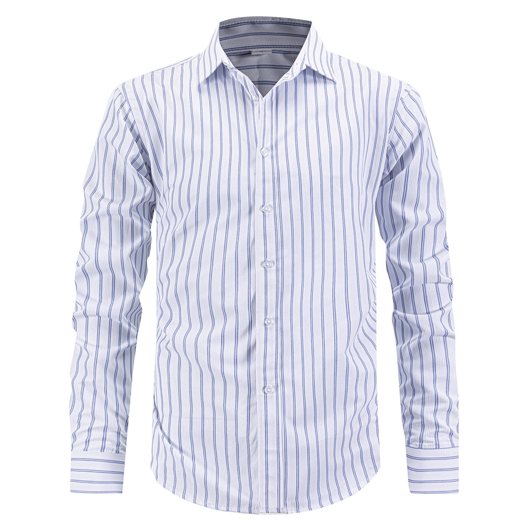 Men's striped long-sleeve shirt made of high-quality cotton Lisslune