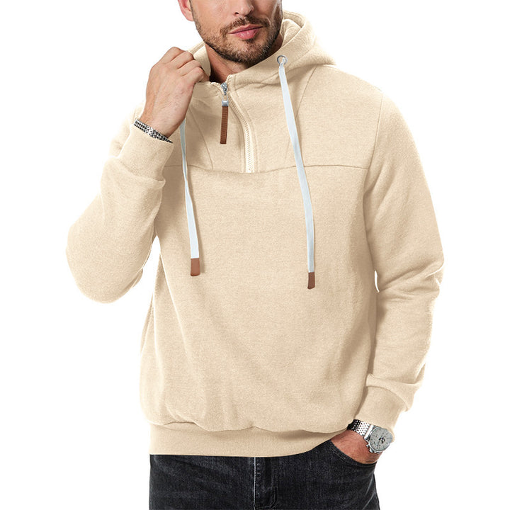 Men's stylish hoodie with innovative zipper and practical drawstrings Lisslune