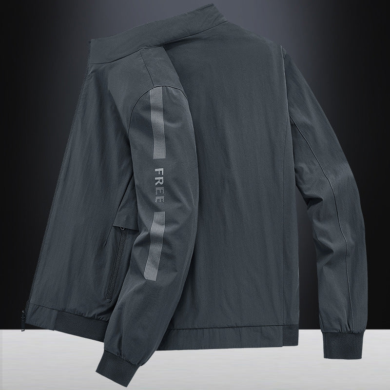 Men's Elegant Leisure Jacket with Modern Stand-Up Collar Lisslune