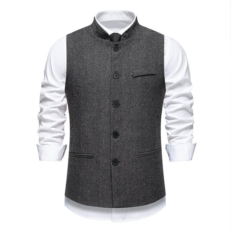 Men's elegant vest with classic design and textured fabric Lisslune