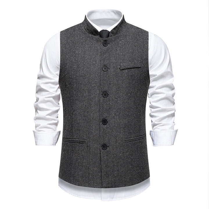 Men's elegant vest with classic design and textured fabric Lisslune