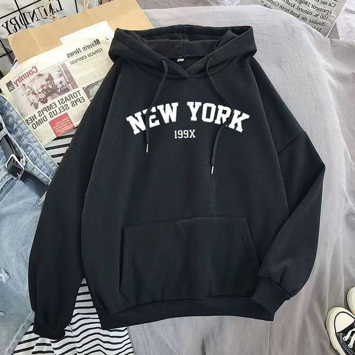 Women's hoodie with sporty New York print Lisslune