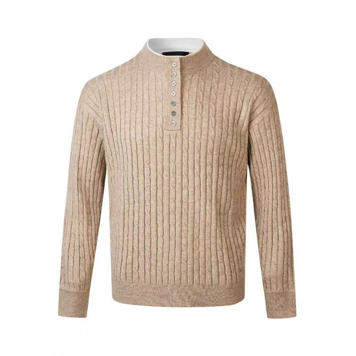 Men's fine-knit sweater with decorative button details Lisslune