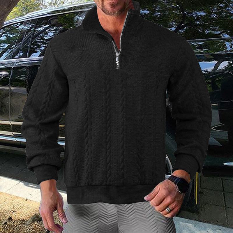 Men's zip sweater with textured design Lisslune