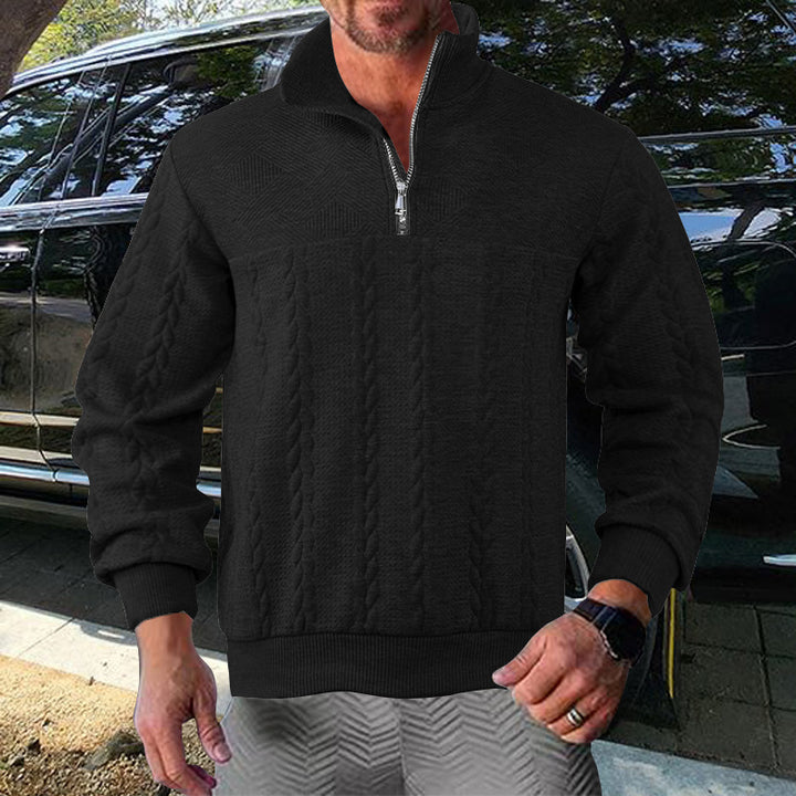 Men's zip sweater with textured design Lisslune