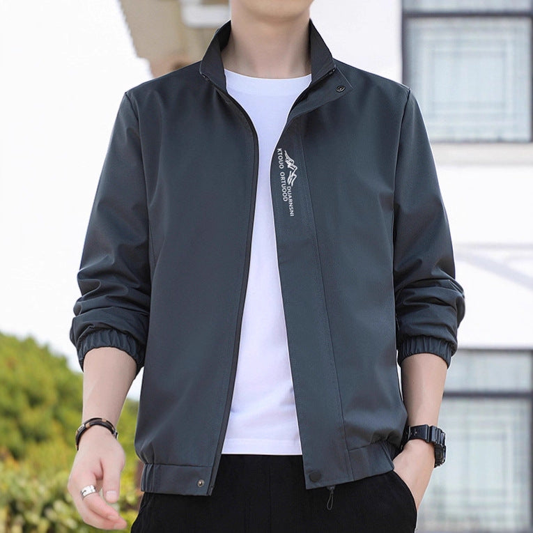 Men's lightweight transitional jacket with high collar and practical pockets Lisslune