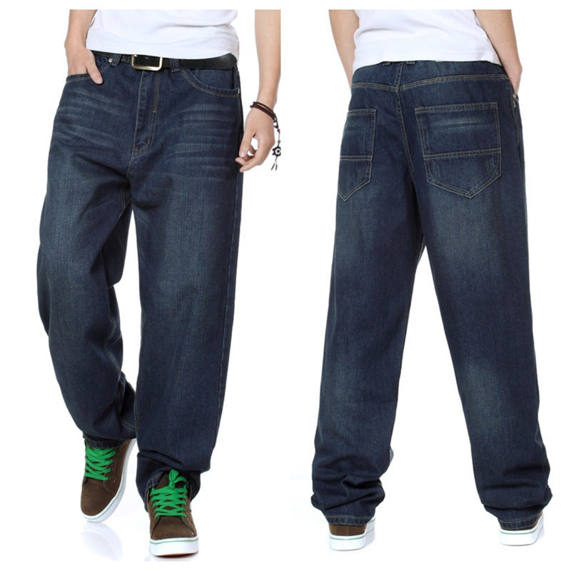 Men's casual denim pants with a wide cut Lisslune