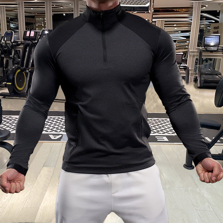 Men's Sporty Long-Sleeve Top with Zipper Lisslune