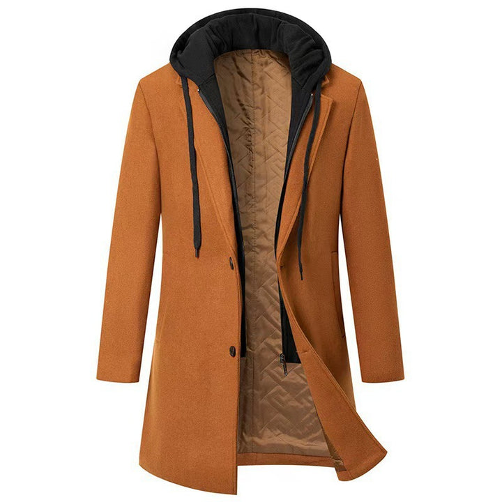 Men's fashionable coat jacket with removable hood and quilted lining Lisslune