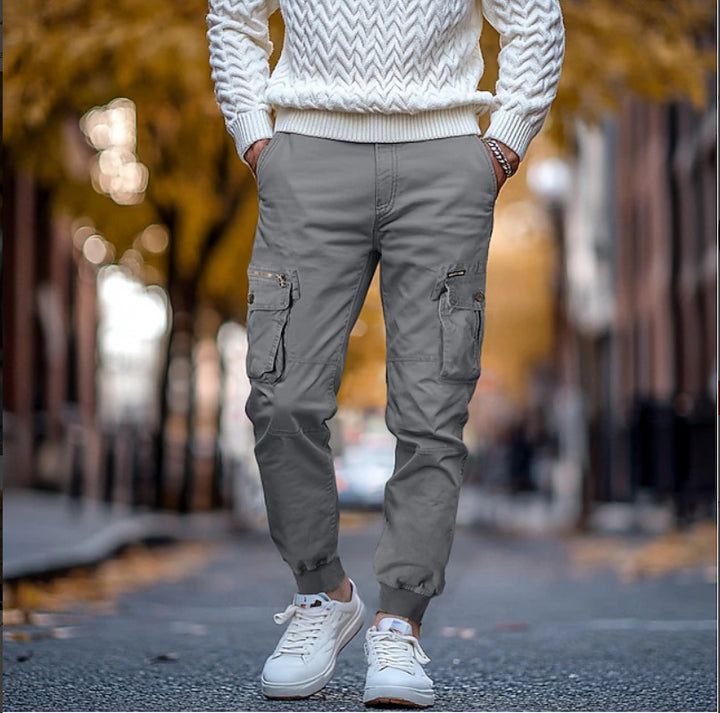 Men's cargo pants with multiple pockets and flexible fit Lisslune
