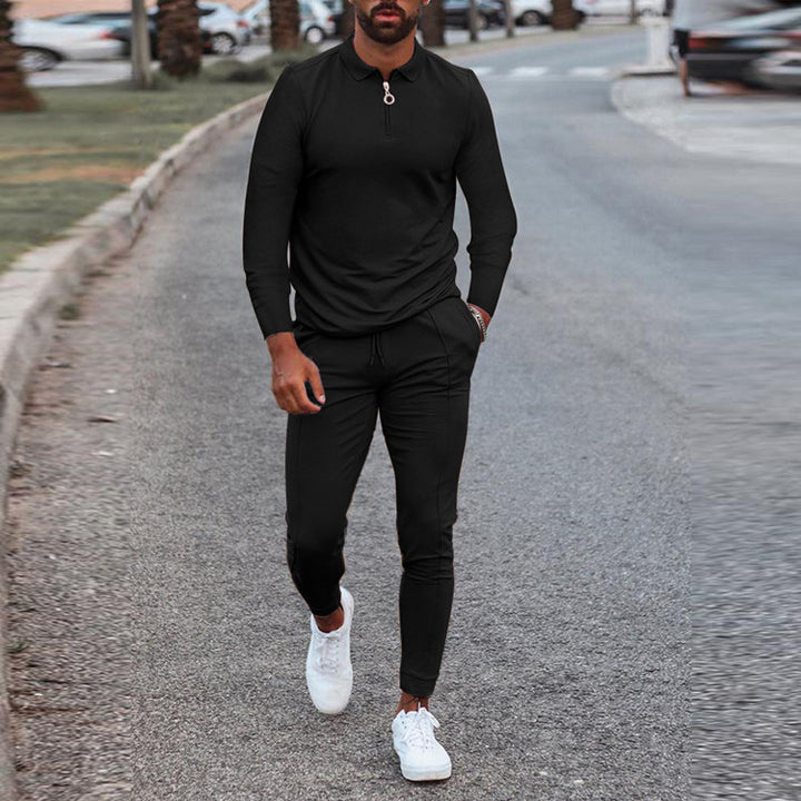 Men's sporty set with modern stand-up collar and functional zipper Lisslune