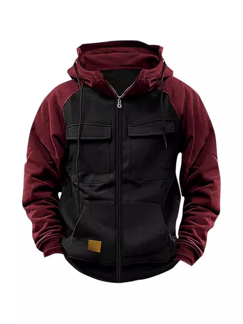 Men's Versatile Hoodie with Practical Pockets and Innovative Zipper Lisslune