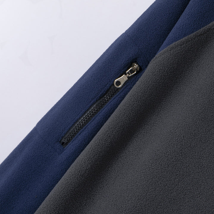 Men's functional fleece jacket with stand-up collar and zipper Lisslune