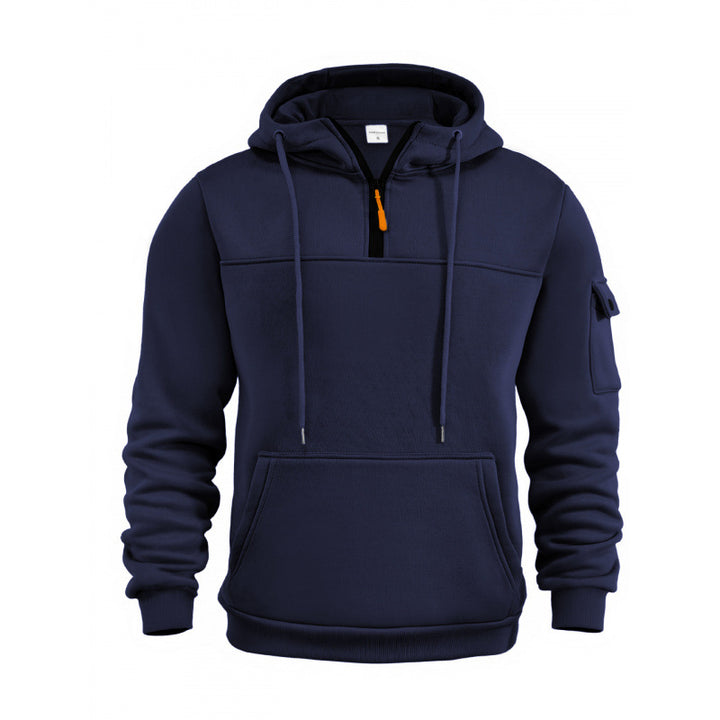 Men's Functional Hoodie with Half Zipper and Side Pockets Lisslune