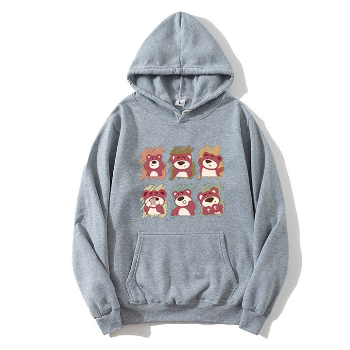 Women's Hooded Sweatshirt with Animal Cartoon Design Lisslune