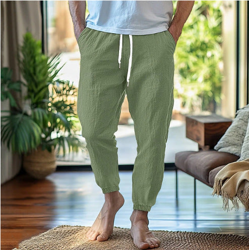 Men's airy casual jogging pants with elastic waistband and side pockets Lisslune