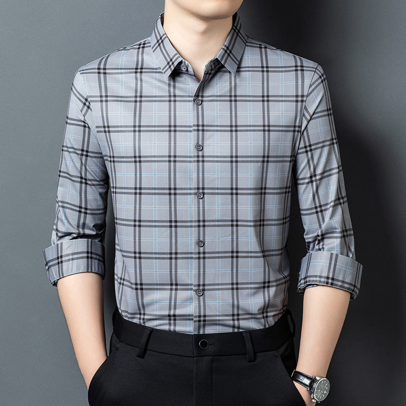 Men's checked shirt with modern accents Lisslune