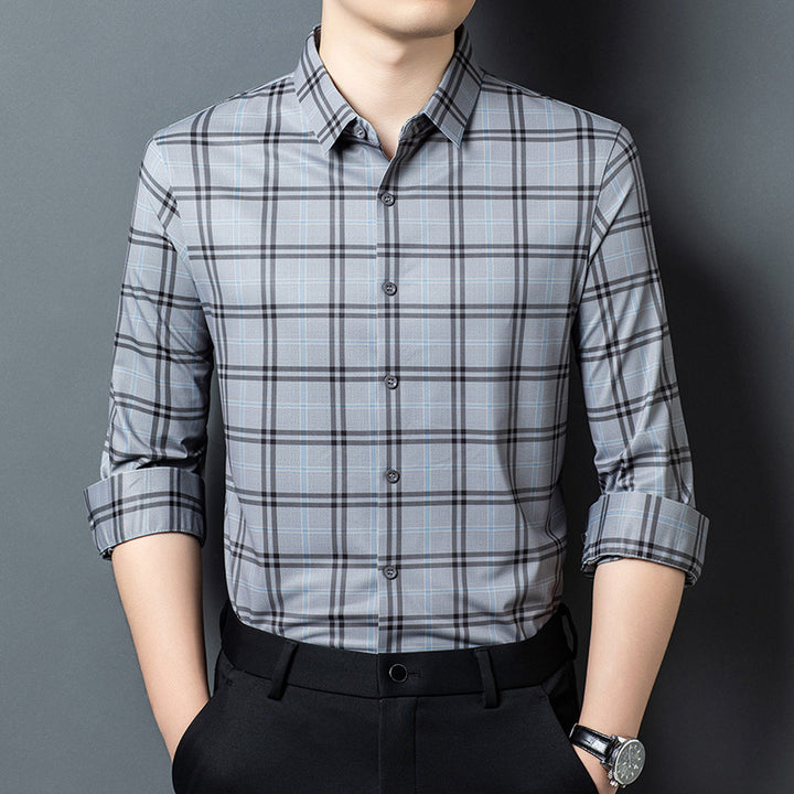 Men's checked shirt with modern accents Lisslune