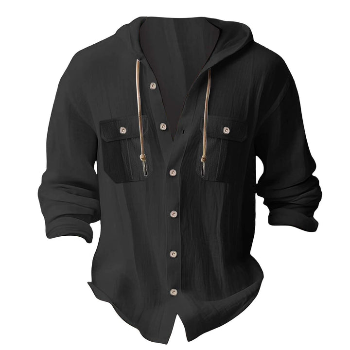 Men's casual hoodie with chest pockets and innovative fabric Lisslune