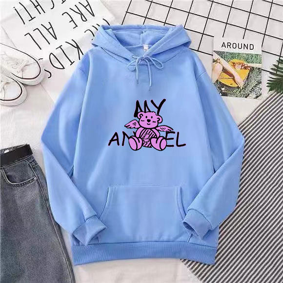 Women's hoodie with cute angel bear design Lisslune