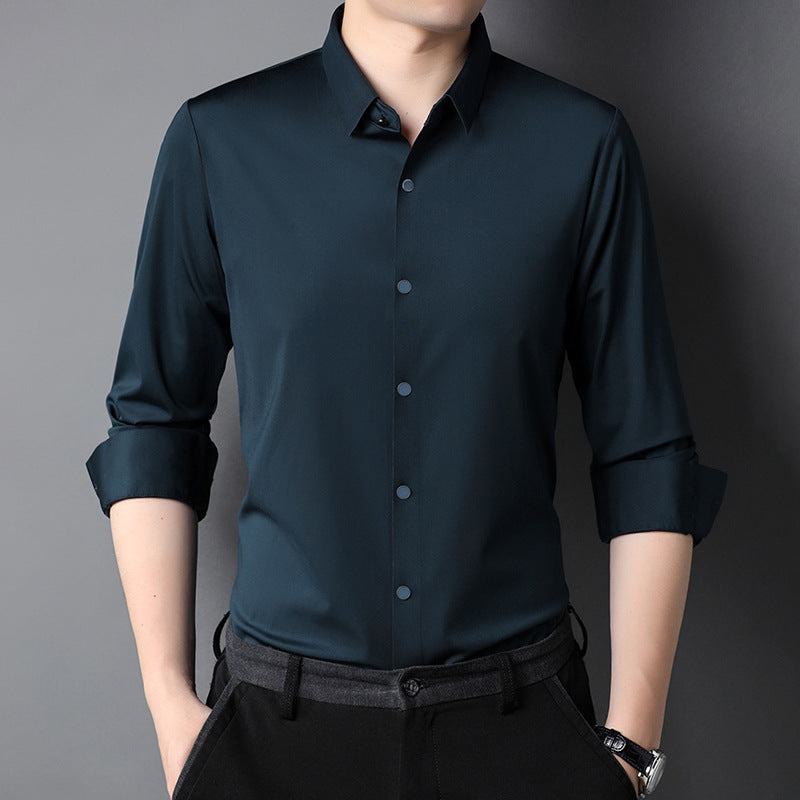 Men's elegant short sleeve shirt with fine shine Lisslune