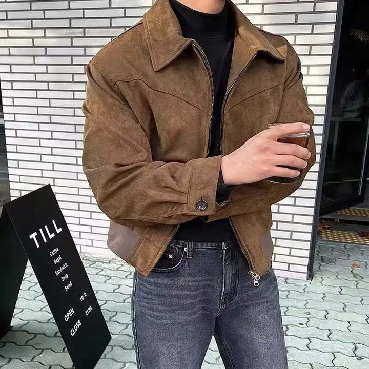 Men's fleece jacket with high collar and practical zipper Lisslune