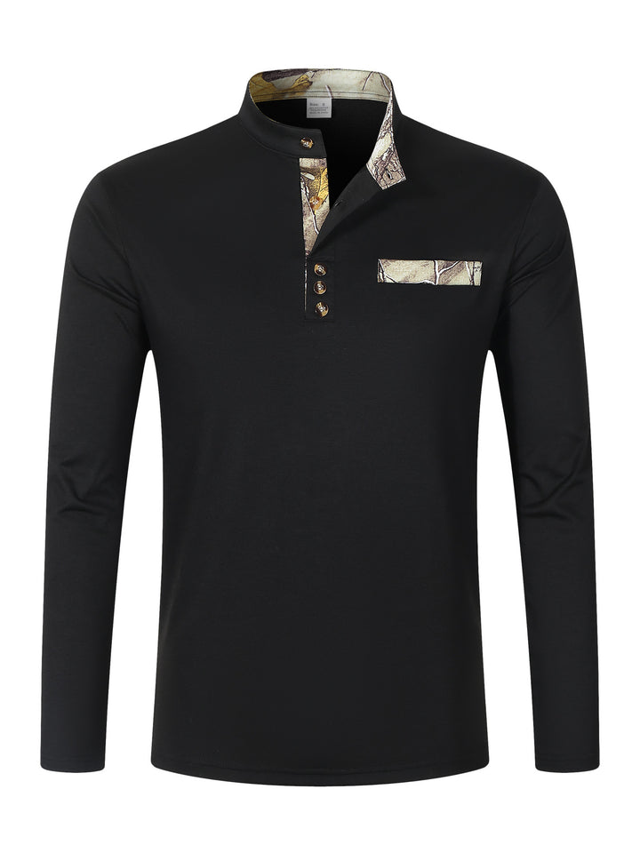 Men's Elegant Long Sleeve Shirt with Creative Collar Lisslune