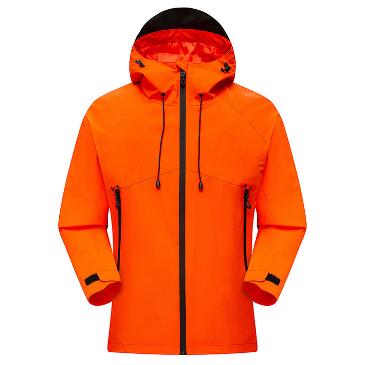 Men's Waterproof Outdoor Jacket with Adjustable Hood Collar Lisslune