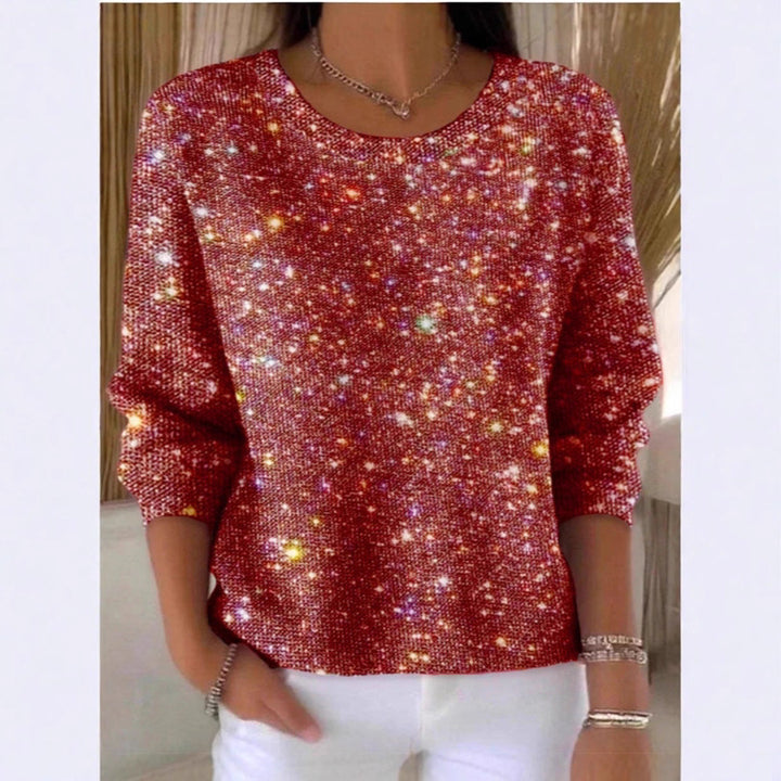 Women’s glitter sweater with round neck and casual fit Lisslune